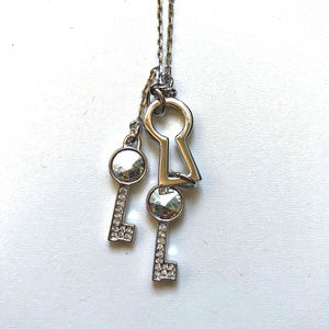 Swarovski Double Key and Keyhole Necklace